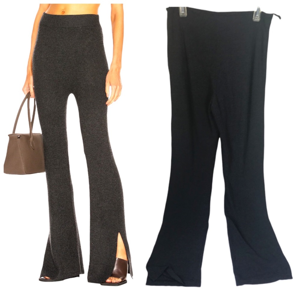 Holt Renfrew Y2k Flare Pants Ankle Side Slits Flowy Light Stretch Fabric Vintage